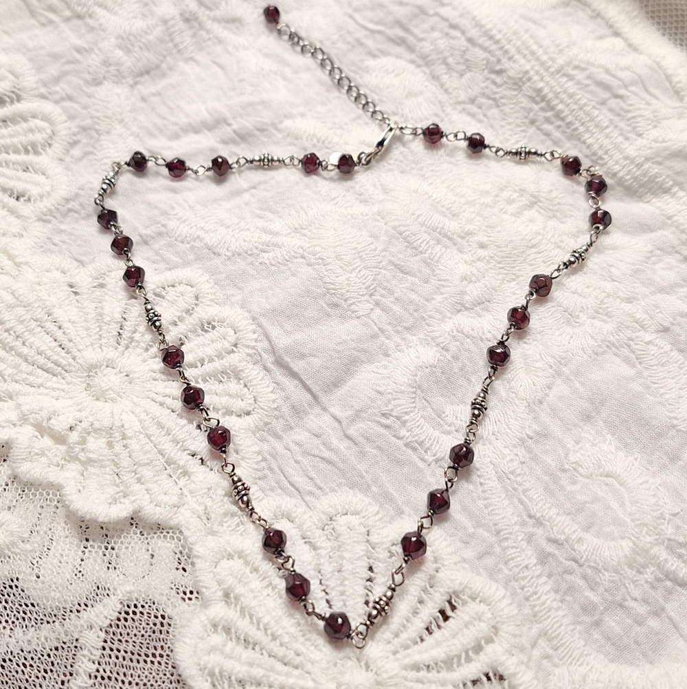 Garnet Silpada Beaded Necklace N1053 (16–18”) Deep Red - Tested - Picture 4 of 4